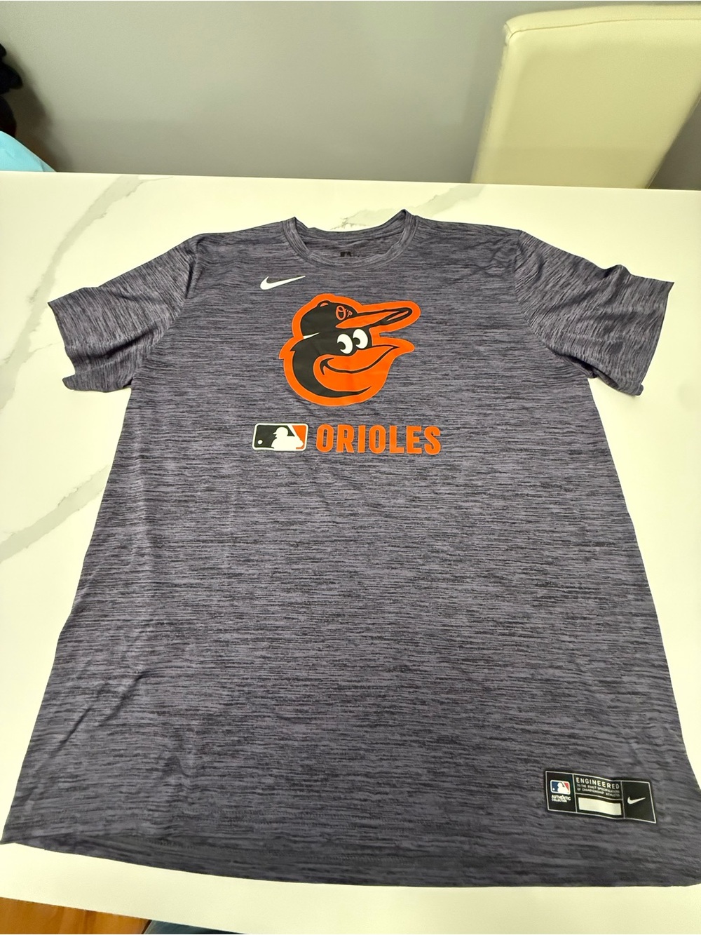 Nike Heather Navy Baltimore Orioles Logo Tee